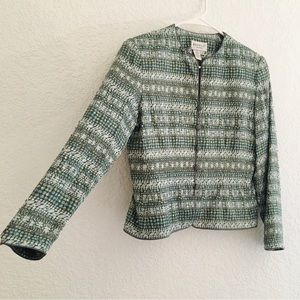 Like New Papell Petite Silk Beaded Formal Blazer Jacket Size 6P